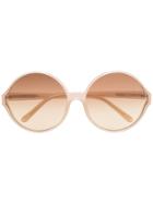 Linda Farrow 657 C8 Round Sunglasses - Nude & Neutrals