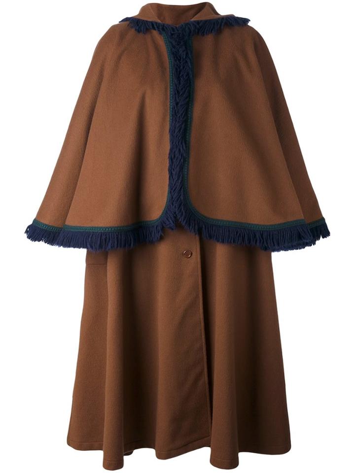 Yves Saint Laurent Vintage Cape Sleeve Coat - Brown
