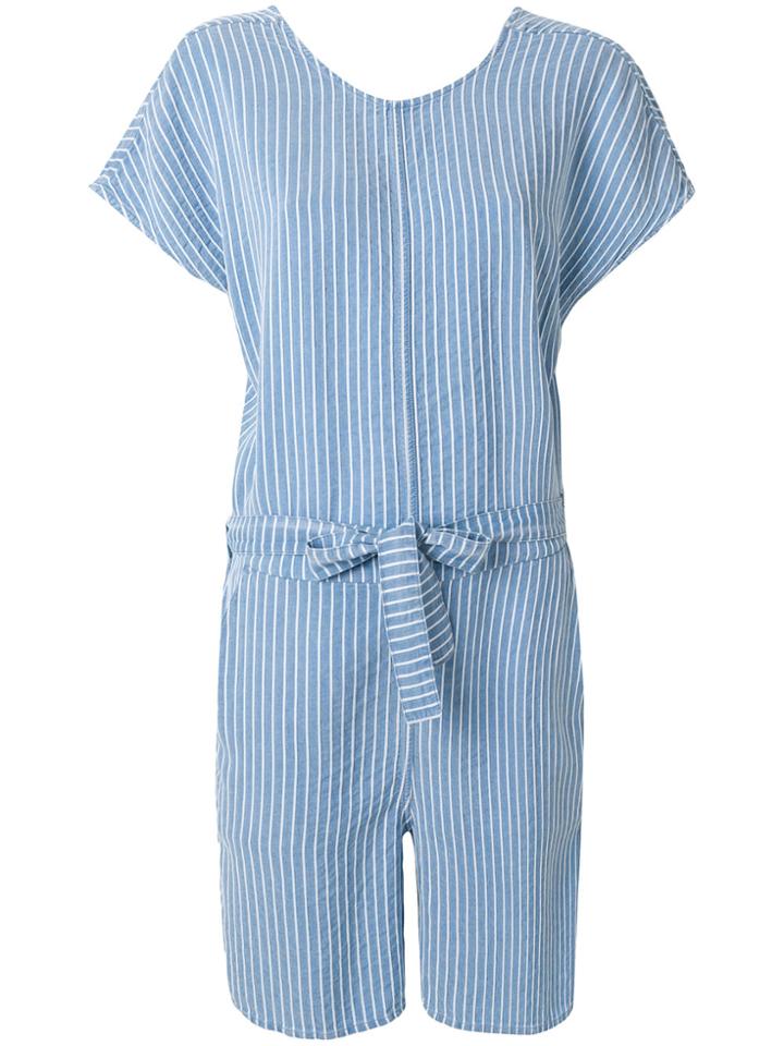 Closed Striped Playsuit - Blue