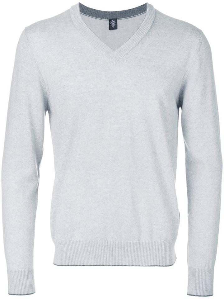 Eleventy - V Neck Sweatshirt - Men - Virgin Wool - L, Grey, Virgin Wool