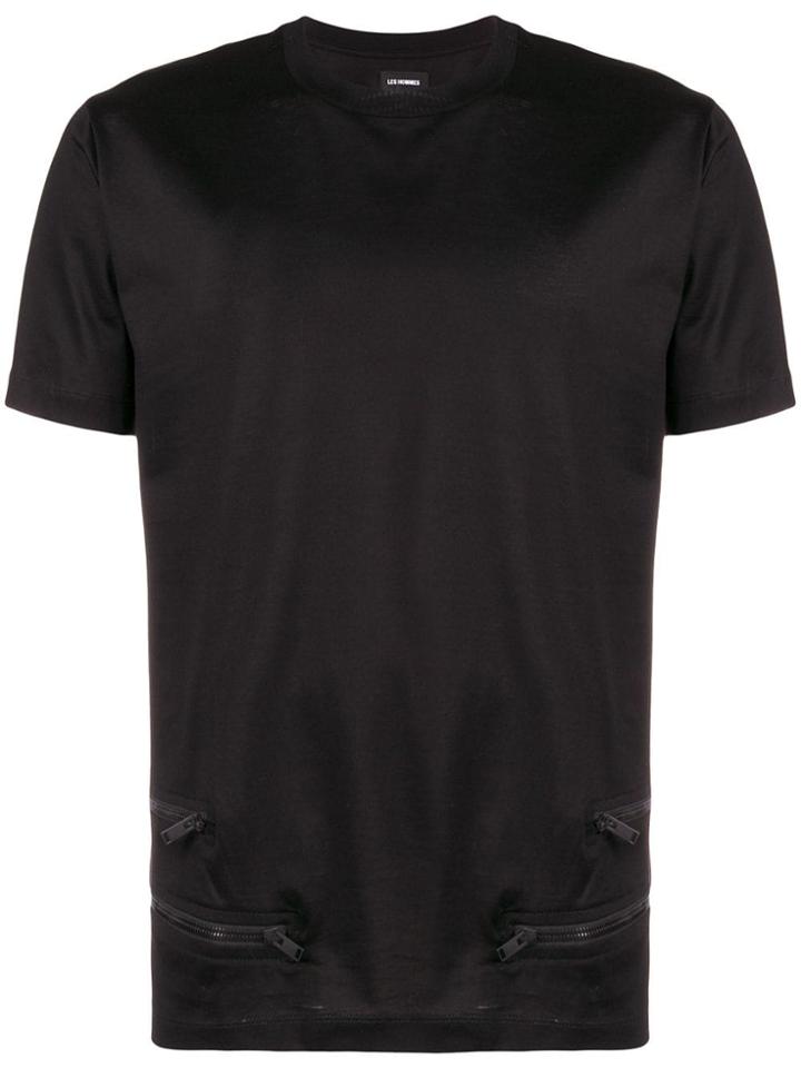 Les Hommes Zipper Detail T-shirt - Black