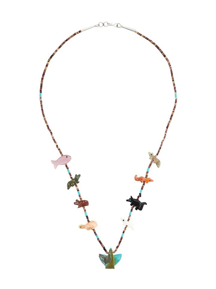 Jessie Western Multi-stone Eagle Necklace - Brown