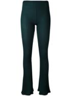 Mm6 Maison Margiela - Flared Trousers - Women - Spandex/elastane/modal - Xs, Green, Spandex/elastane/modal