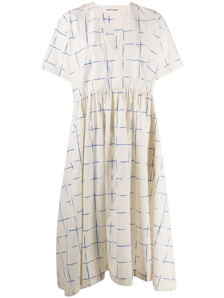 Henrik Vibskov Very Check Flared Dress - Neutrals