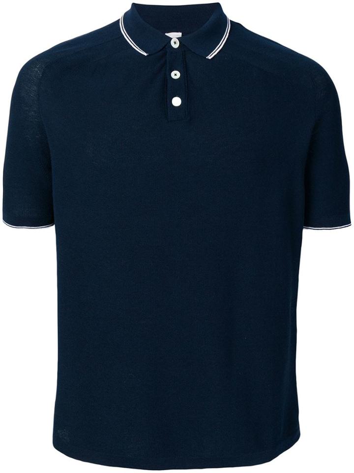 Eleventy Contrast Trim Polo Shirt - Blue