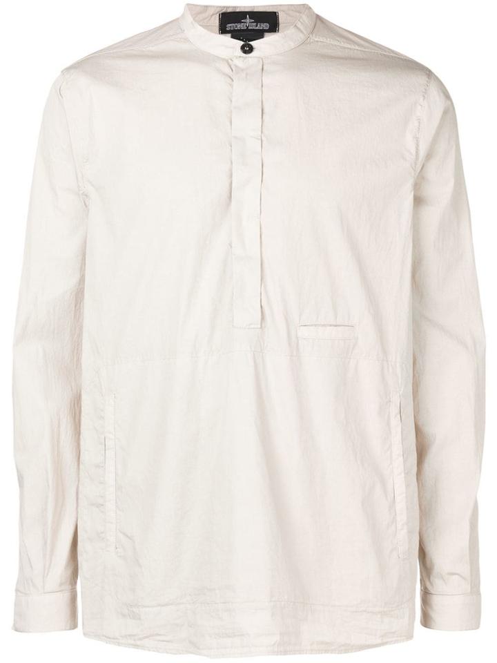Stone Island Shadow Project Mandarin Collar Tunic Top - Neutrals
