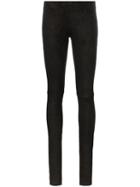 Poiret Mid-rise Stretch Leather Trousers - Black