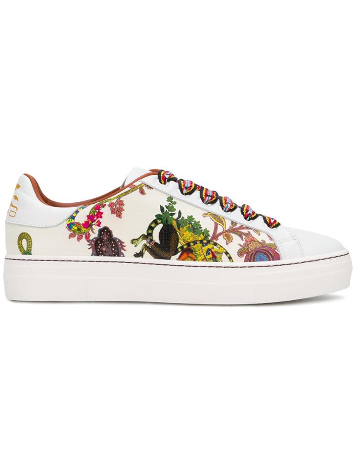 Etro Contrast Lace Sneakers - White