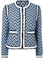 Tory Burch - Justin Tweed Jacket - Women - Cotton - 4, Blue, Cotton