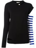 Erika Cavallini Contrast Sleeve Top, Women's, Size: Small, Black, Polypropylene