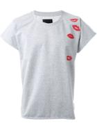 Dresscamp Lip Print T-shirt, Men's, Size: 46, Grey, Cotton/polyurethane