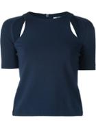 T By Alexander Wang Cut-out Shoulder Top, Women's, Size: Xs, Blue, Nylon/spandex/elastane/rayon