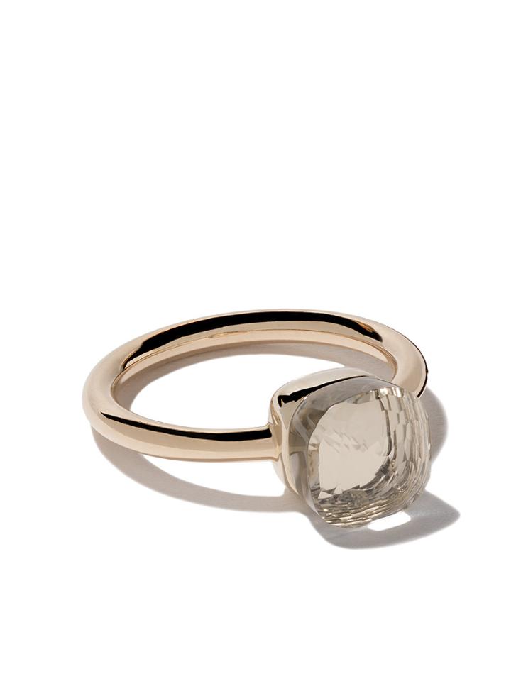 Pomellato 18kt Rose & White Gold Small Nudo White Topaz Ring -
