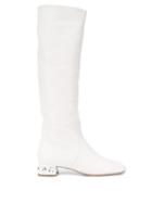 Miu Miu Embellished Heel 35 Boots - White
