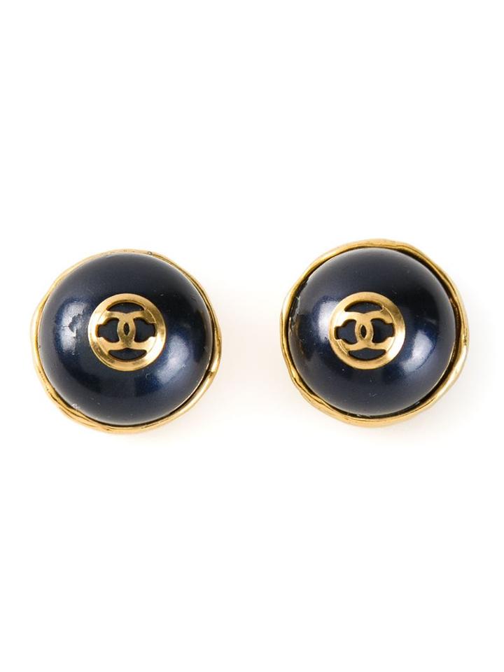 Chanel Vintage Stone Clip-on Earrings