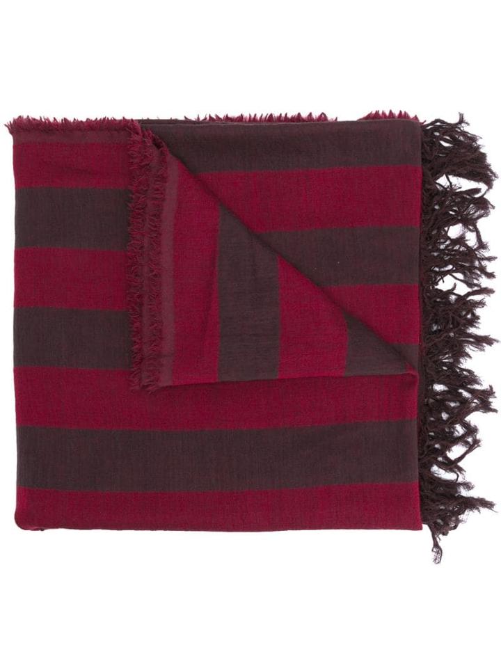 Uma Wang Striped Print Scarf - Black