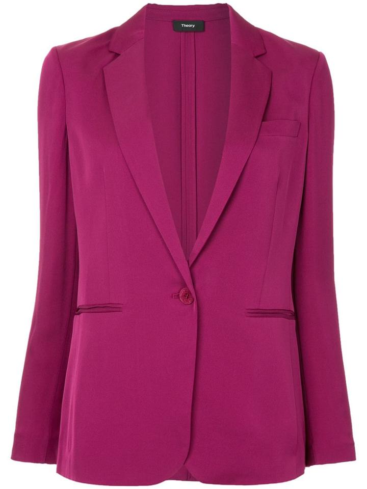 Theory Single Button Blazer - Pink & Purple