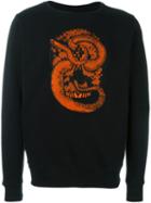 Marcelo Burlon County Of Milan Snake Embroidered Sweatshirt, Men's, Size: Xs, Black, Cotton