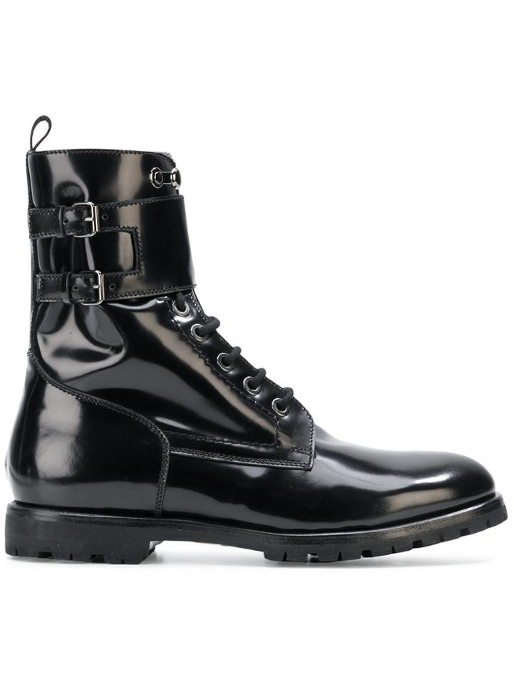 Barbanera Lace-up Buckle Boots - Black