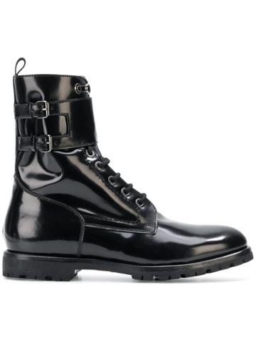Barbanera Lace-up Buckle Boots - Black