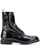 Barbanera Lace-up Buckle Boots - Black