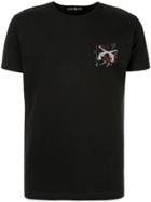 Roarguns Rhinestone Logo Crew Neck T-shirt - Black