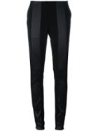 Paco Rabanne Satin Stripe Skinny Trousers - Black