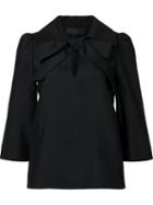 Co Bow Detail Blouse, Women's, Size: Small, Black, Silk/cotton/cashmere/wool