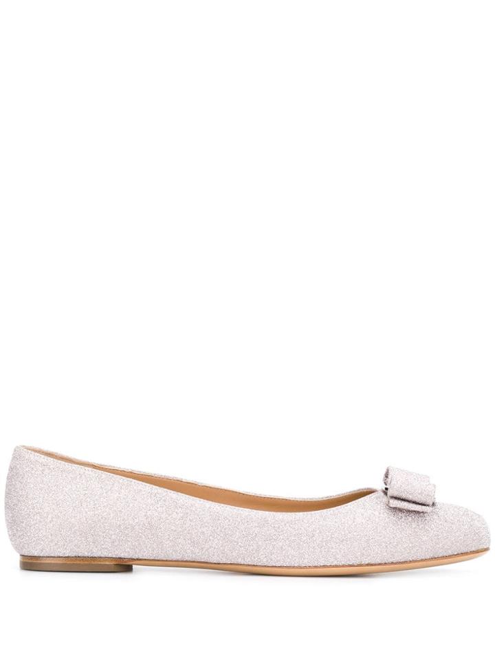 Salvatore Ferragamo Vintage Ballerina Shoes - Metallic