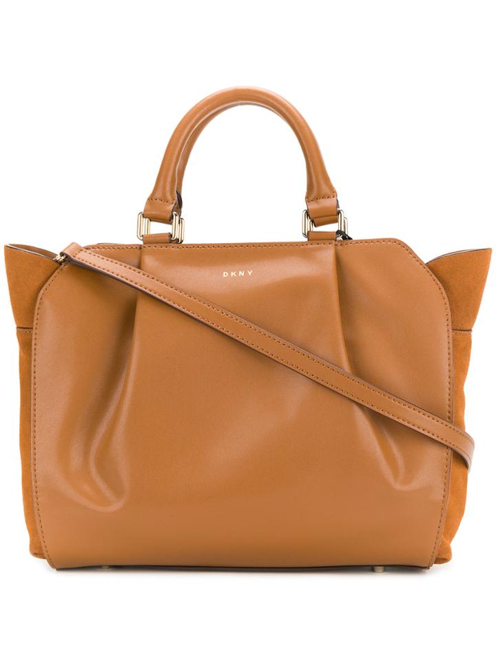 Dkny Soft Pleated Tote Bag - Brown