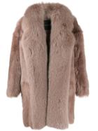 Blancha Shearling Oversized Coat - Neutrals