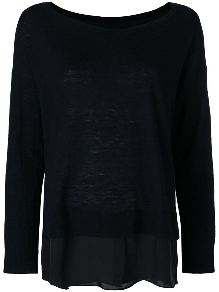 N.peal Boxy Layered Jumper - Blue