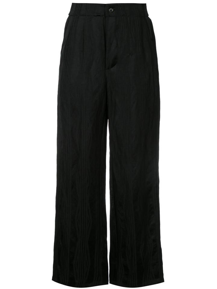 Uma Wang - Palazzo Pants - Women - Linen/flax/viscose - M, Black, Linen/flax/viscose
