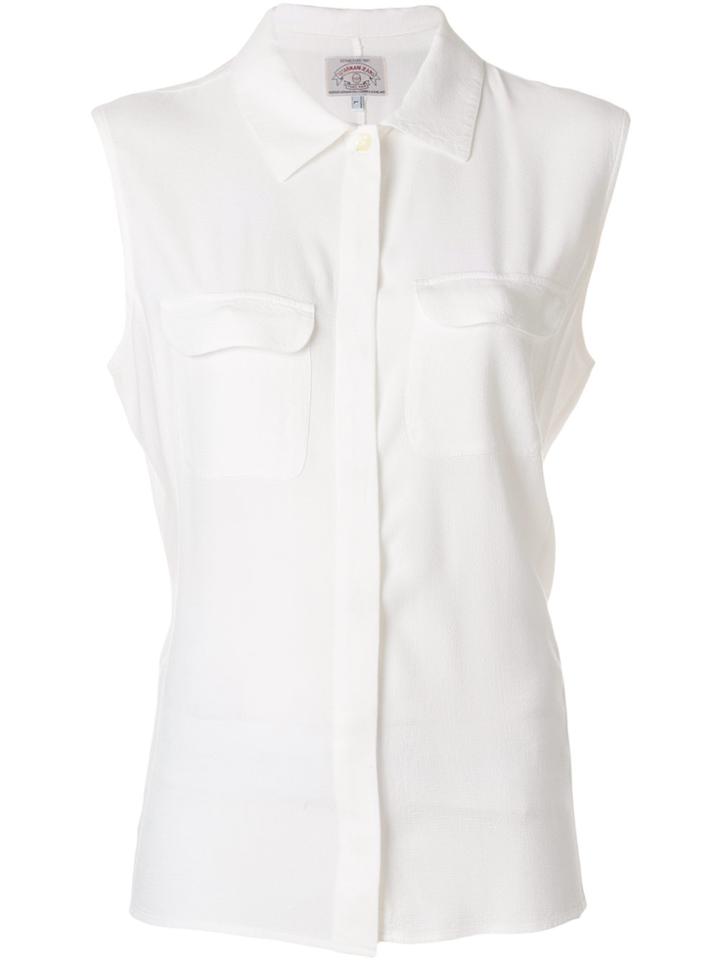 Giorgio Armani Vintage Chest Pockets Sleeveless Shirt - White