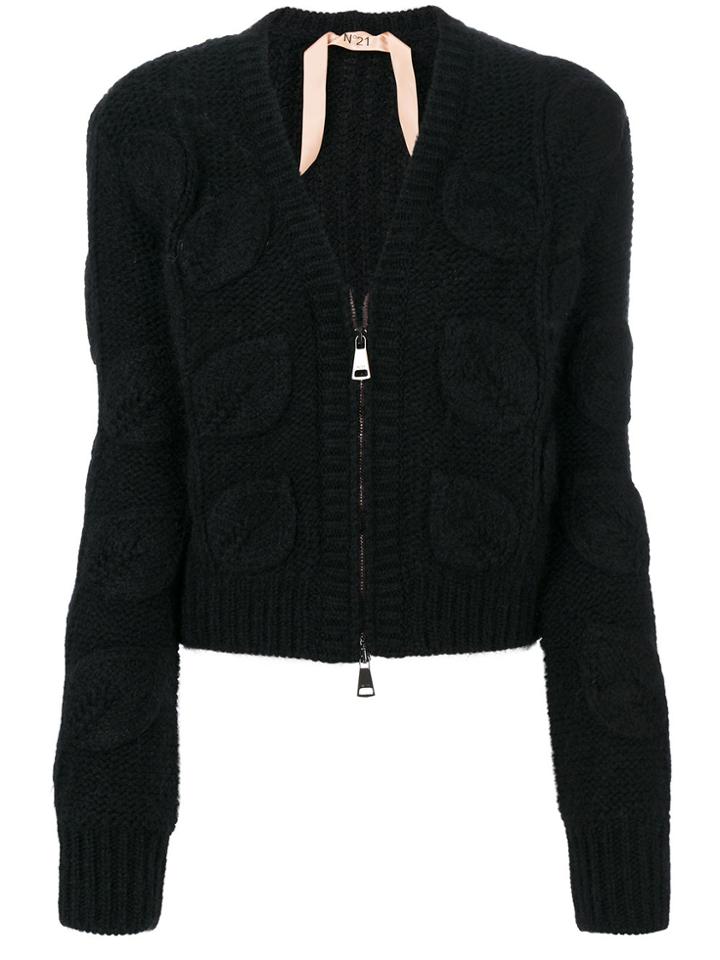 No21 Leaf Knit Cardigan - Black