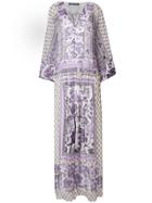 Alberta Ferretti Long Scarf-print Dress - White