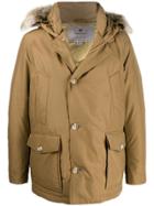 Woolrich Hooded Padded Parka Coat - Neutrals
