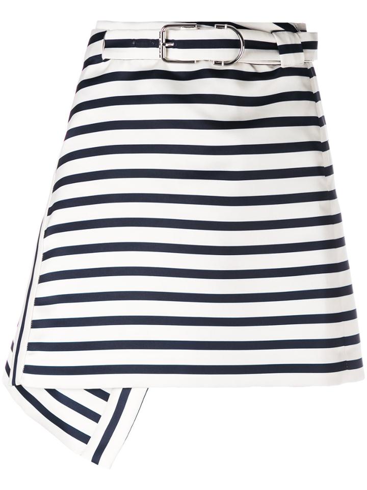 Carven Striped A-line Skirt - White
