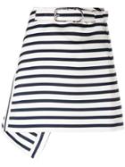 Carven Striped A-line Skirt - White
