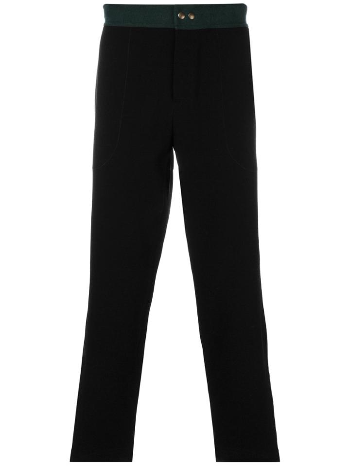 Mr & Mrs Italy Contrast Waistband Jogging Trousers - Black