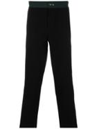 Mr & Mrs Italy Contrast Waistband Jogging Trousers - Black
