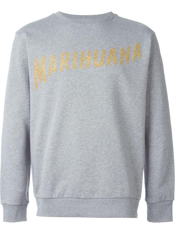 Palm Angels Marihuana Glitter Print Sweatshirt