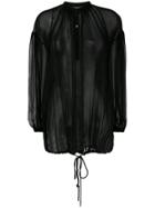 Alberta Ferretti Mandarin Collar Blouse - Black