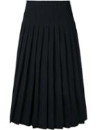Lemaire - Pleated Mid-length Skirt - Women - Spandex/elastane/virgin Wool - 36, Black, Spandex/elastane/virgin Wool