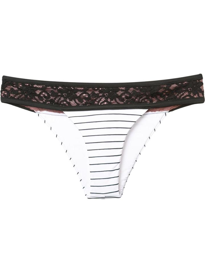 Fleur Du Mal Lace Insert Bikini Bottom - White