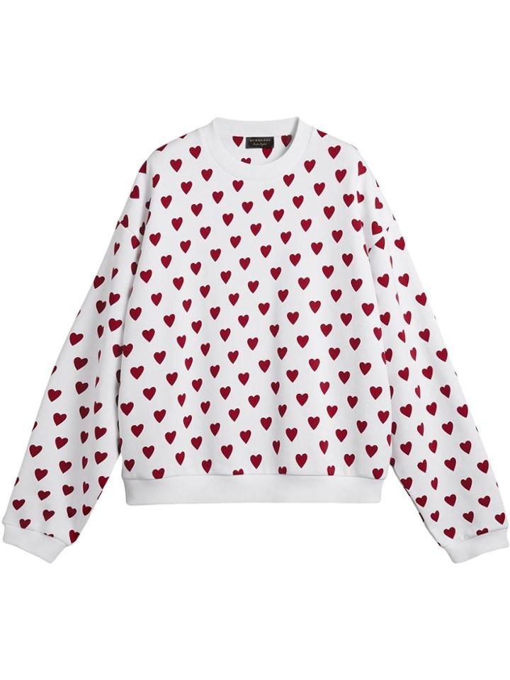 Burberry Heart Print Jersey Sweatshirt - White