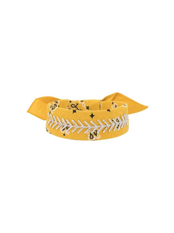Fallon Embellished Bandana Choker - Yellow