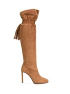 Roberto Cavalli Elasticated Fringed Detailing Boots - Brown