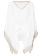 Gentry Portofino Cropped Kaftan Style Blouse - White