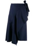 Chloé Asymmetric Draped Skirt - Blue